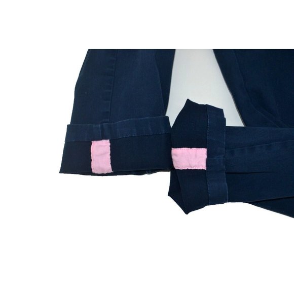 TEDDY FRESH Men's Flat Front Khaki / Chino Cropped Pants SIZE 34/25 Navy Blue - Picture 9 of 9